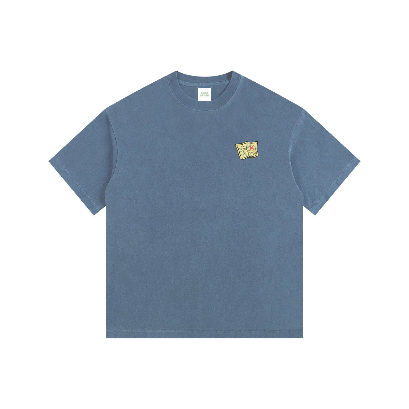 Side Quest Oversized T-Shirt in Royal Blue side view by Rave Uniform