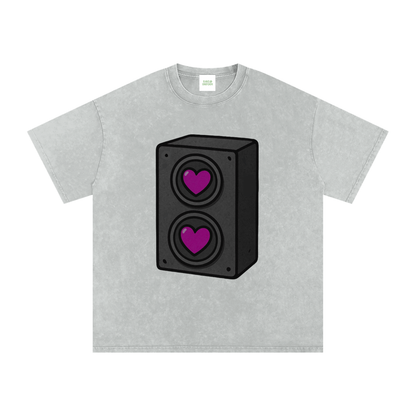 Bass Love Oversized Vintage T-Shirt - Rave Streetwear View