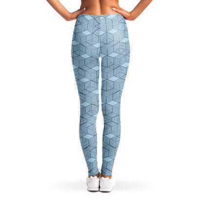 Geometric Cubes Leggings, back, on model