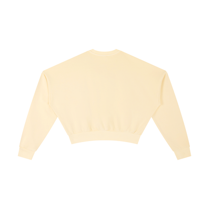 Smiley Cropped Clinched Waist Sweater in Apricot alternate view by Rave Uniform