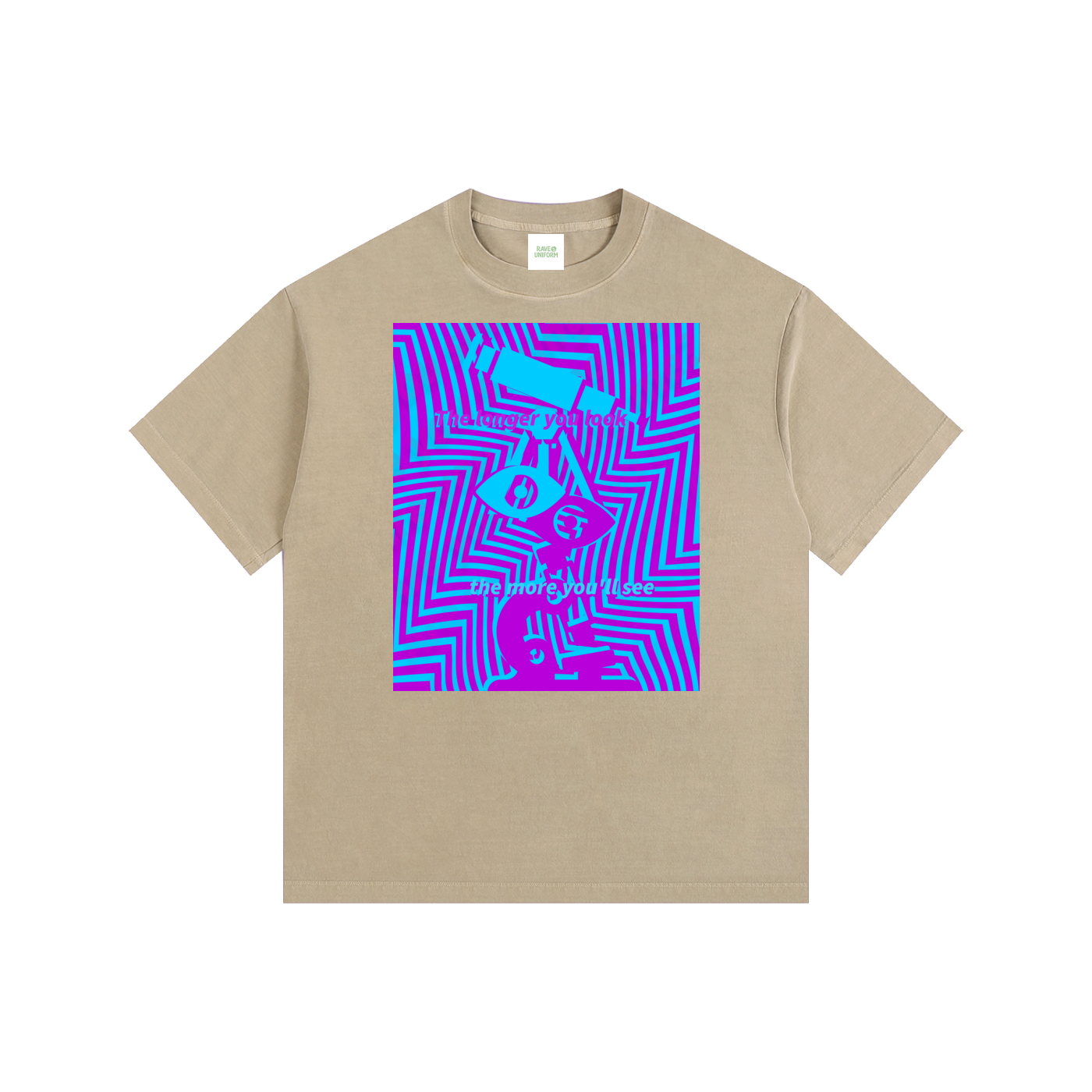 Eye Spy Oversized T-Shirt in Khaki by Rave Uniform