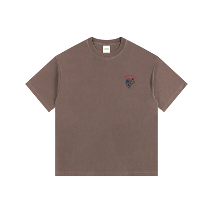 Inner Garden Oversized T-Shirt in Coffee detail view by Rave Uniform
