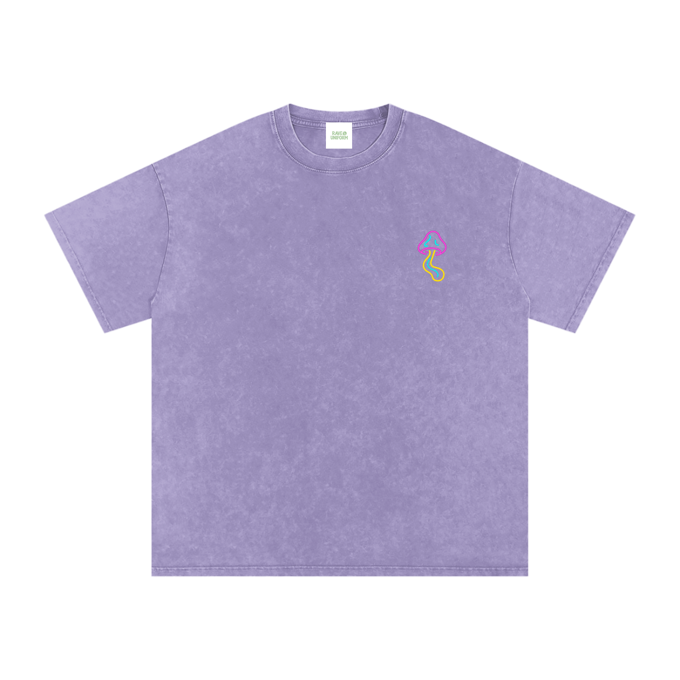 Glowing Mushroom Oversized Vintage T-Shirt in Light Purple by Rave Uniform