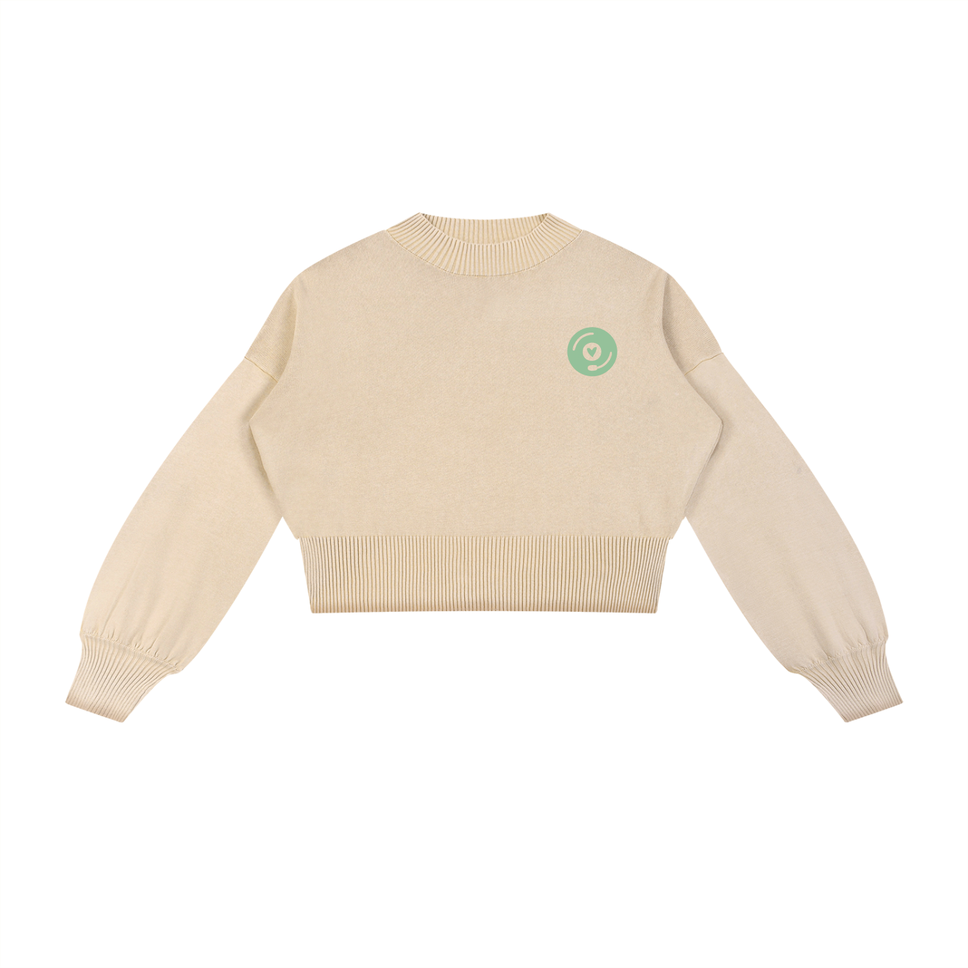 Vinyl Love Cropped Sweater - Rave Streetwear View