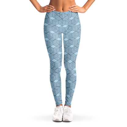 Geometric Cubes Leggings, front, on model