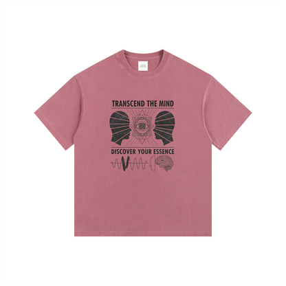 Free The Mind Oversized T-Shirt in Ancora Red detail view by Rave Uniform