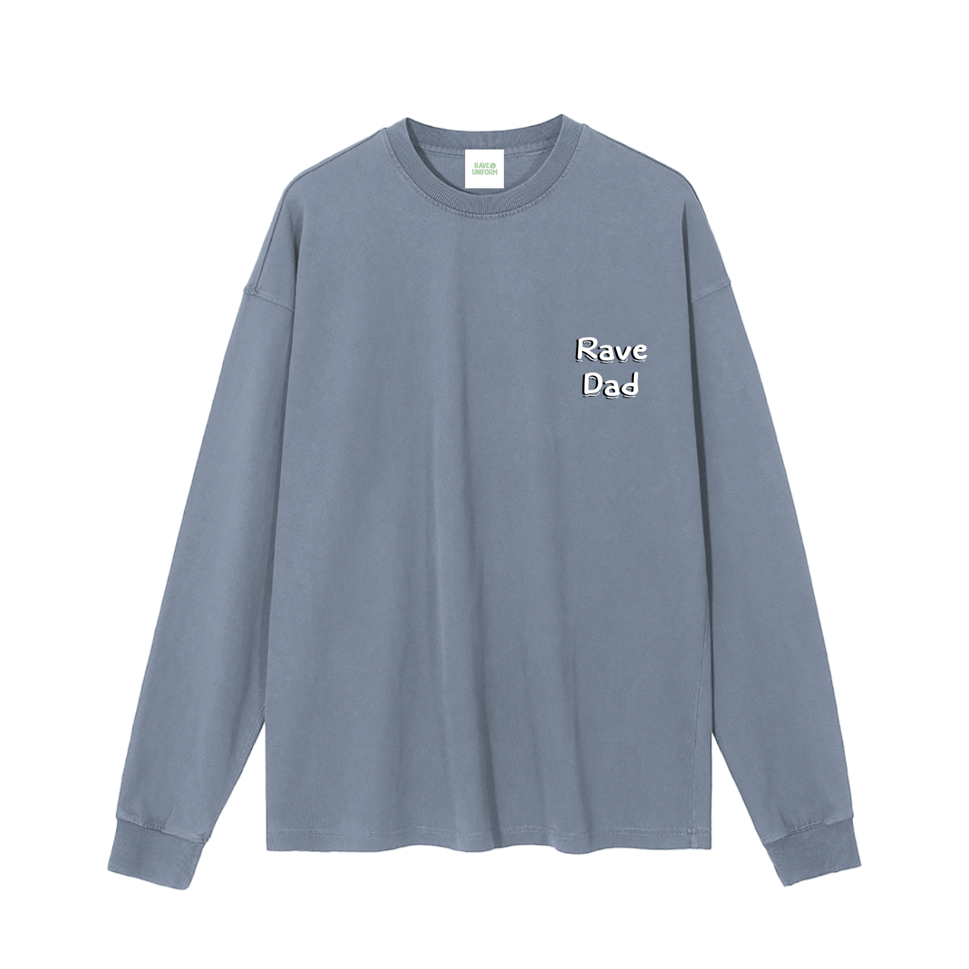 Rave Dad Long Sleeve T-Shirt in Gray Blue by Rave Uniform