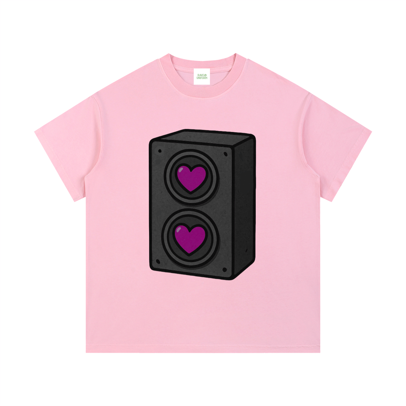 Bass Love T-Shirt in Pink detail view by Rave Uniform
