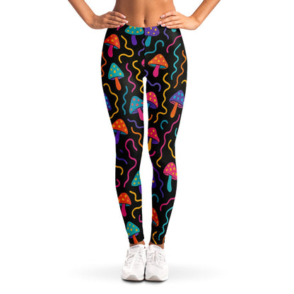 Mushroom Confetti Leggings, front, on model