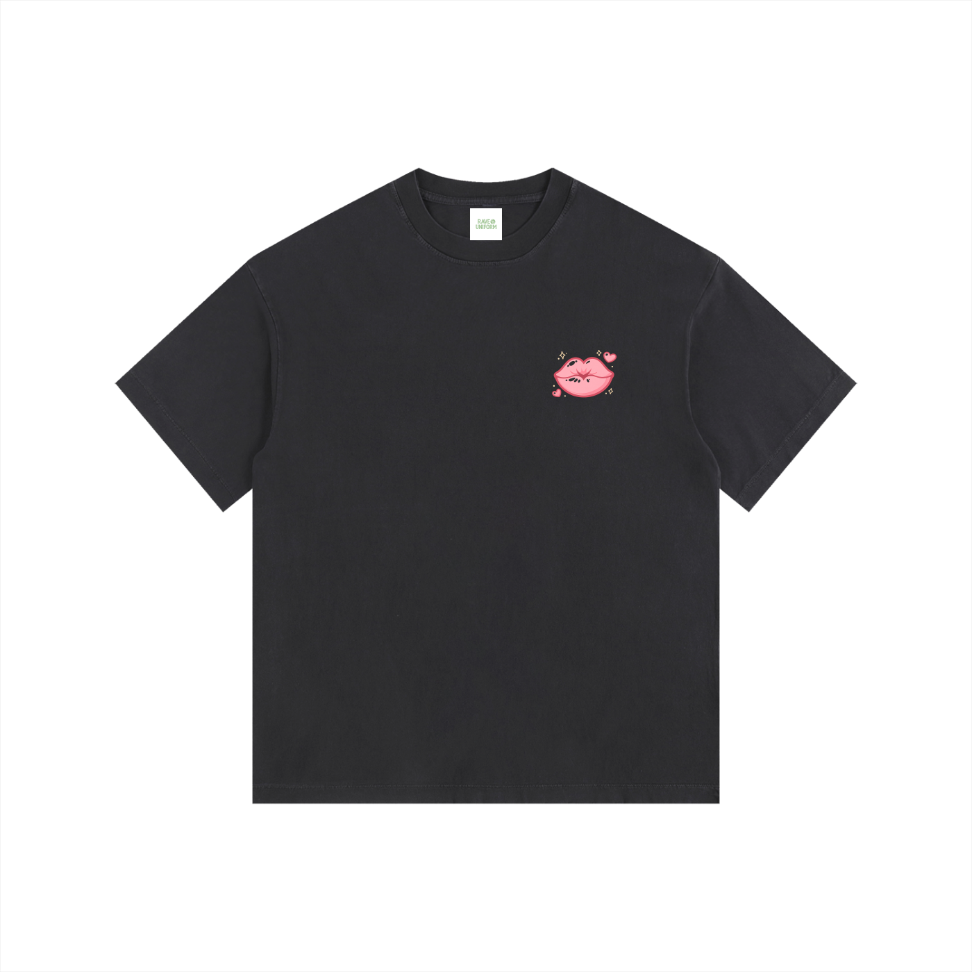 Smoochie Oversized T-Shirt in Black by Rave Uniform