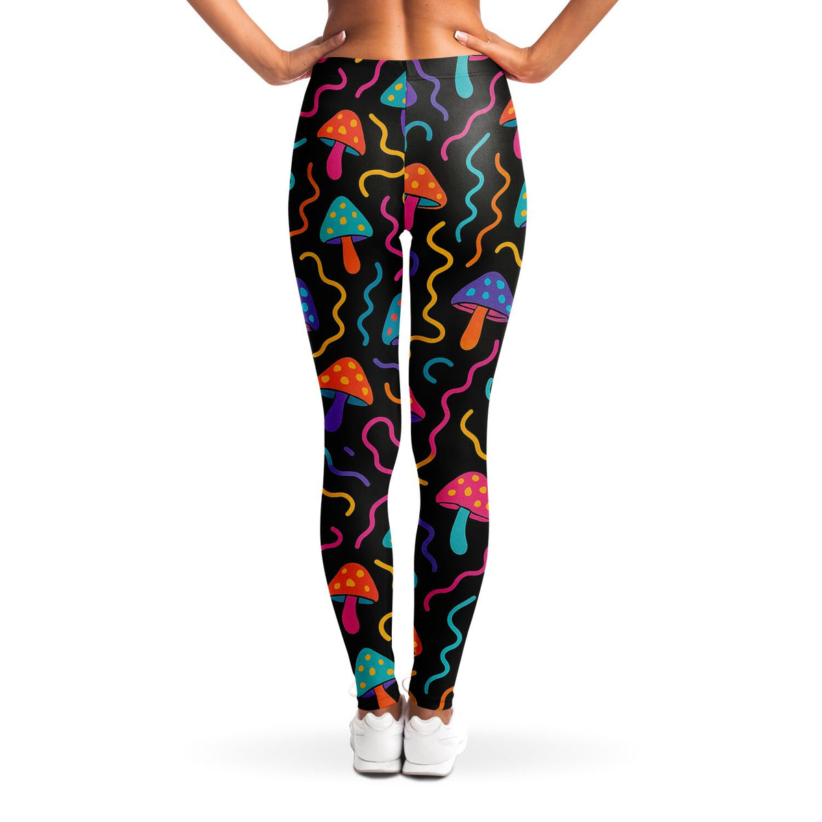 Mushroom Confetti Leggings, back, on model