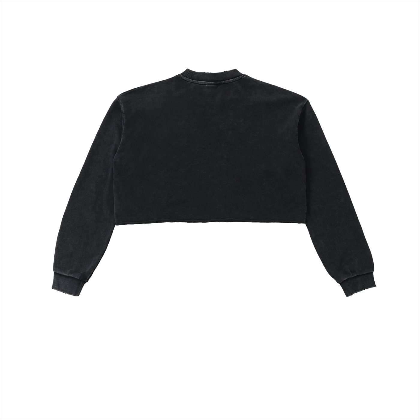 Smiley Cropped Sweatshirt in Black alternate view by Rave Uniform