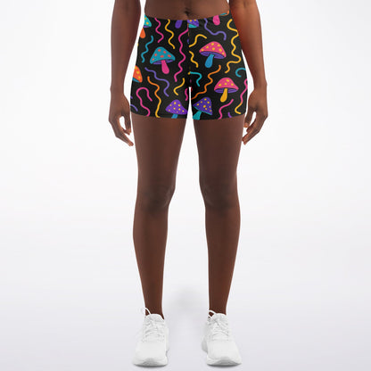 Mushroom Confetti Legging Shorts, front, on model