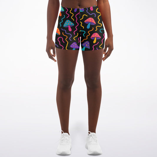Mushroom Confetti Legging Shorts, front, on model