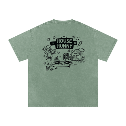 House Hunny Oversized Vintage T-Shirt in Bean Green alternate view by Rave Uniform