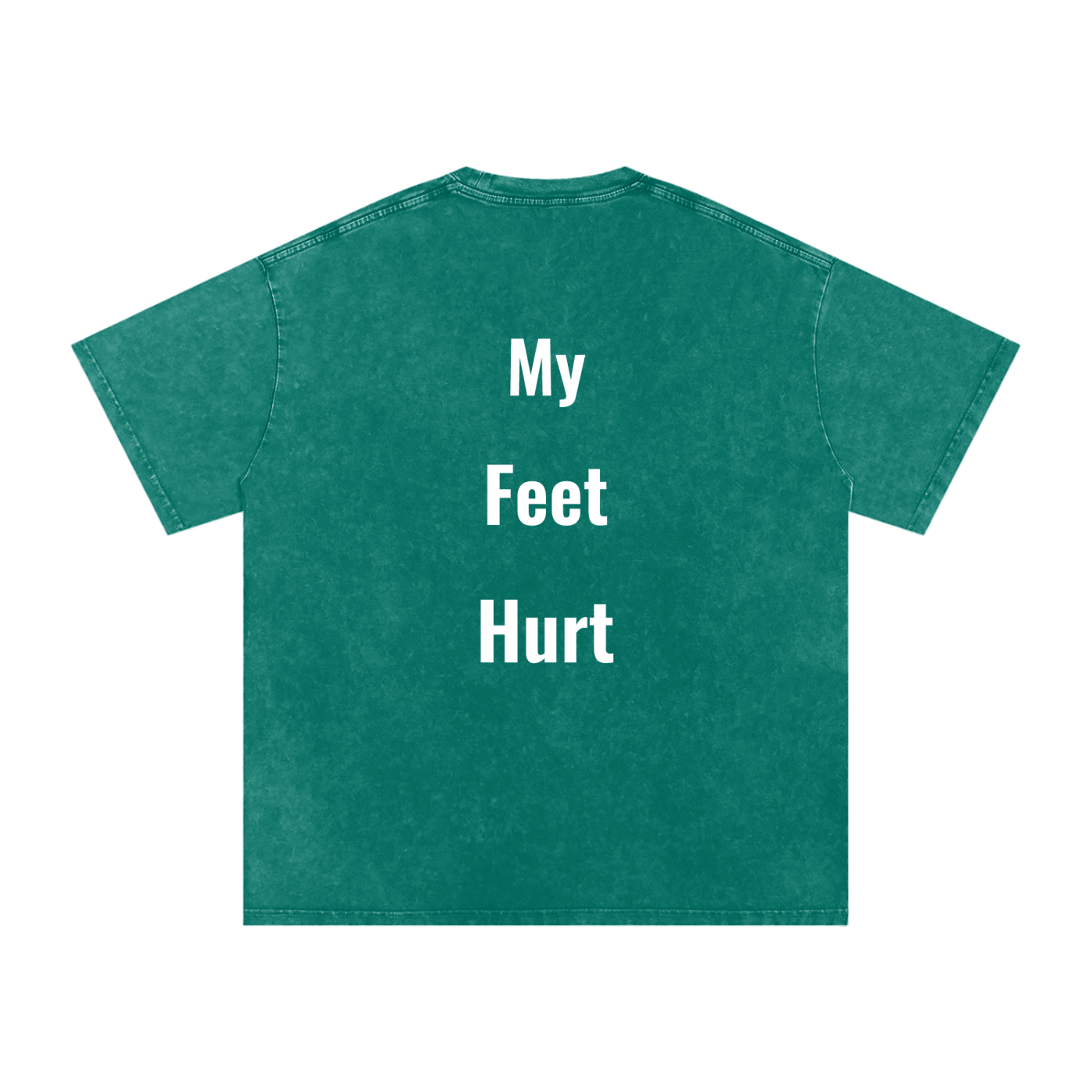 Feet Hurt Oversized Vintage T-Shirt in Dark Green detail view by Rave Uniform