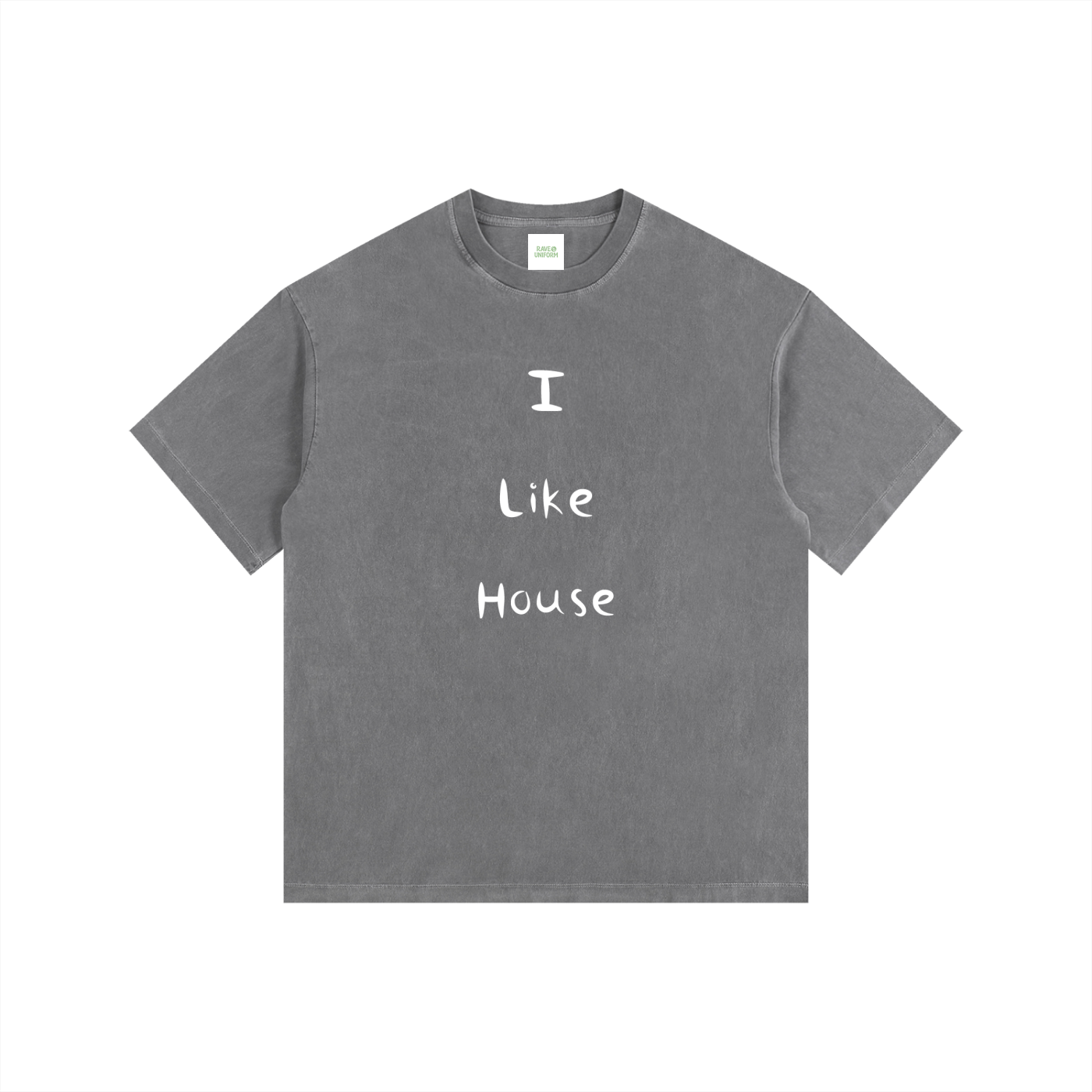 I Like House Oversized T-Shirt in Gray by Rave Uniform
