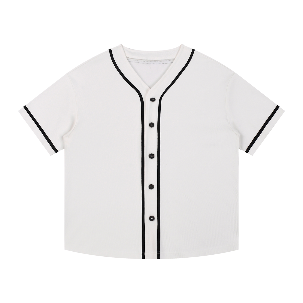 Contrast Piped Button-Up Jersey in White by Rave Uniform