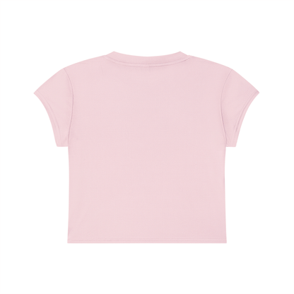 Two Test Kits Baby Tee in Pink, back