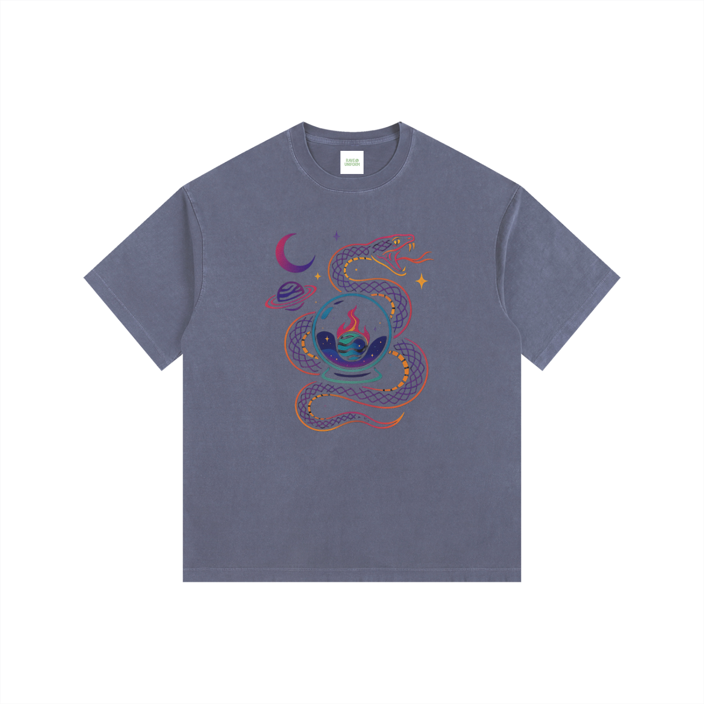 World Eater Oversized T-Shirt in Navy Blue by Rave Uniform