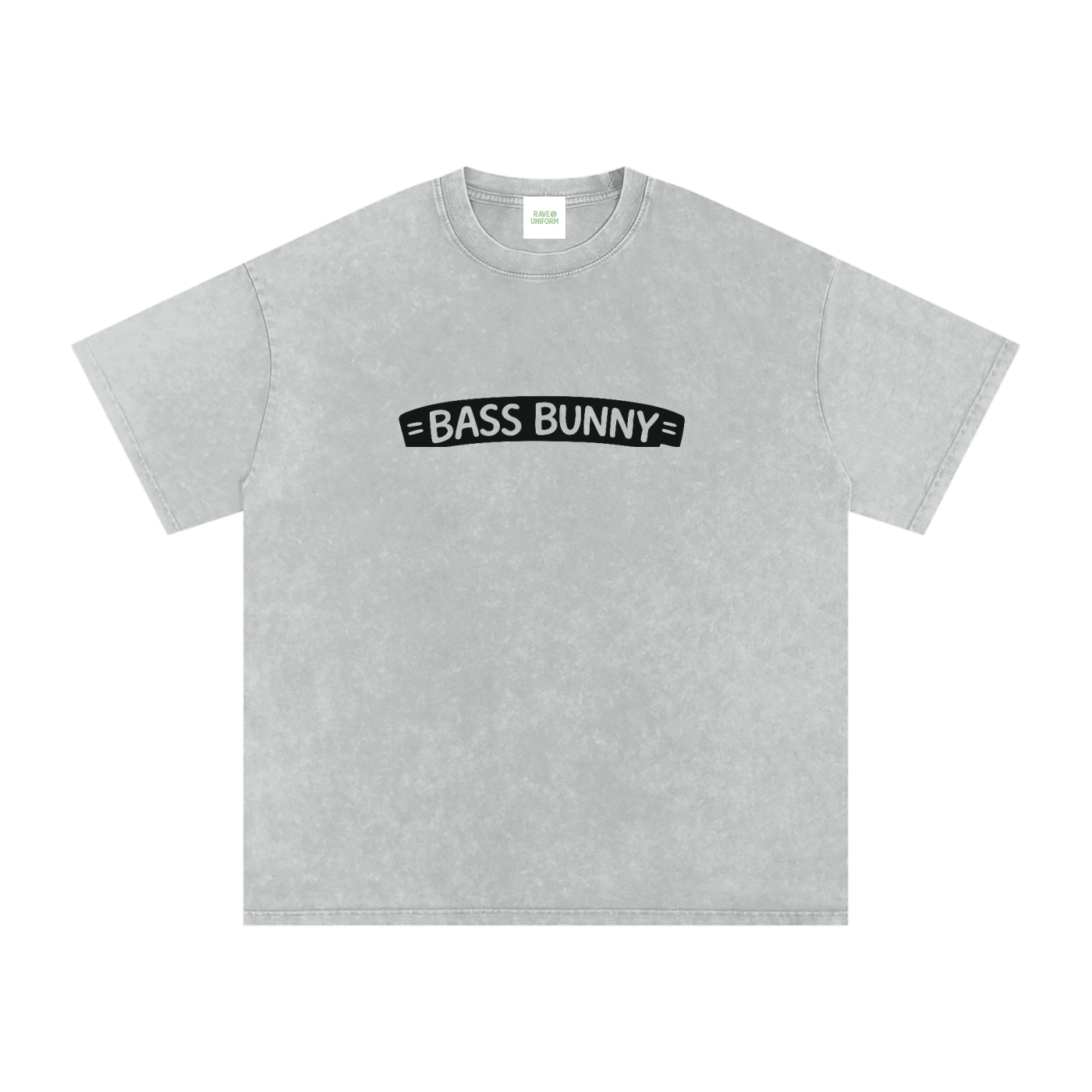 Bass Bunny Oversized Vintage T-Shirt in Light Gray by Rave Uniform