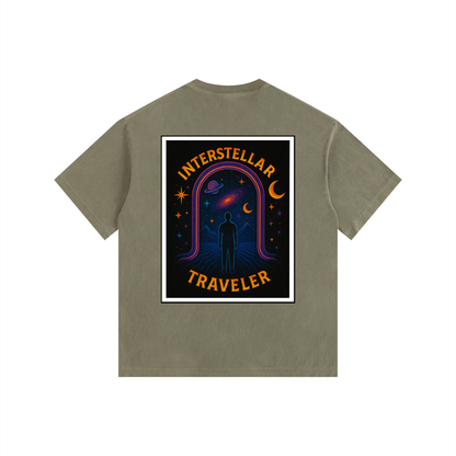 Interstellar Traveller Oversized T-Shirt in Army Green alternate view by Rave Uniform