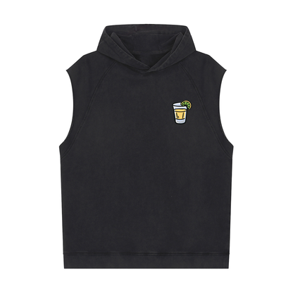 Techno & Tequila Sleeveless Hoodie in Black by Rave Uniform
