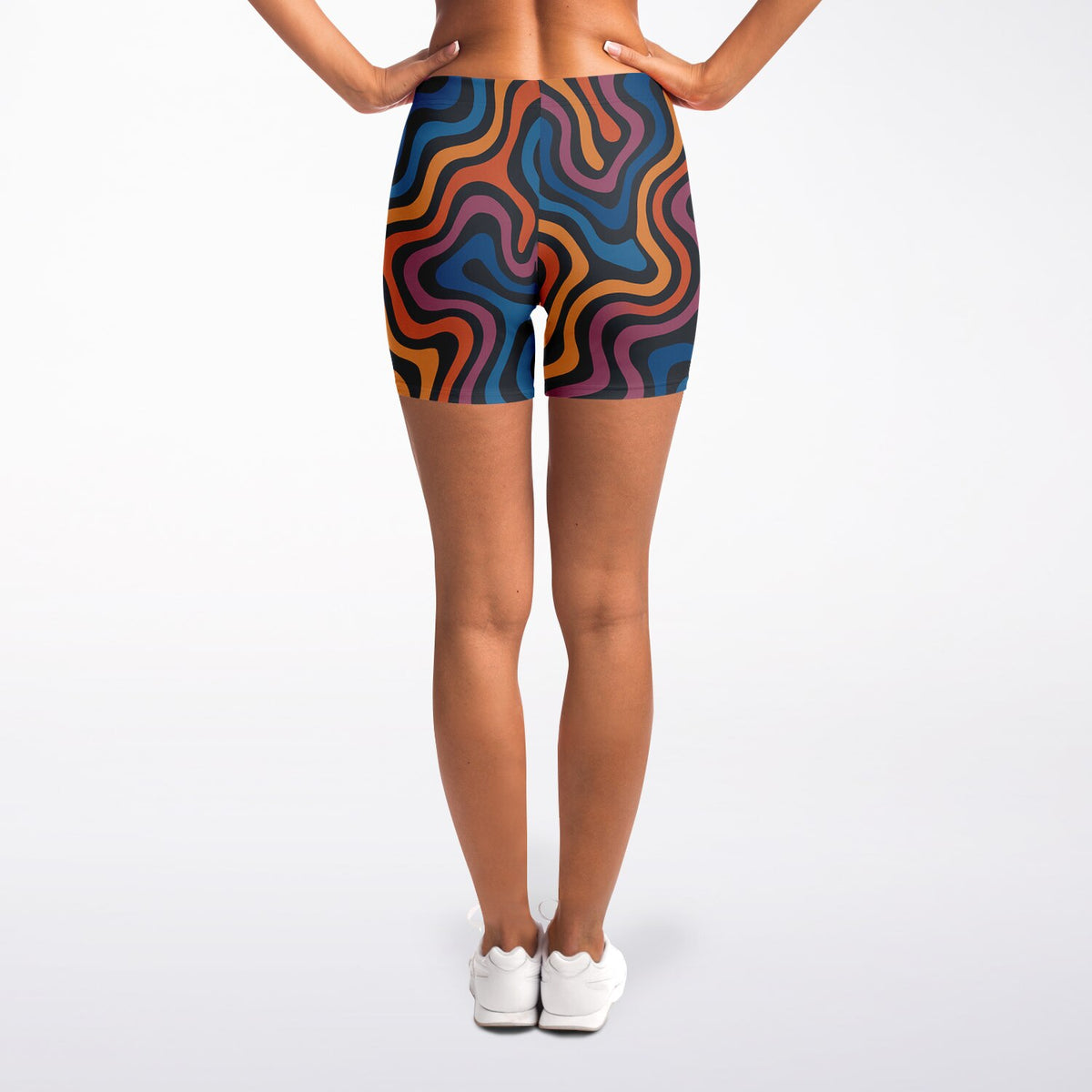 Dyed Spaghetti Legging Shorts, back, on model