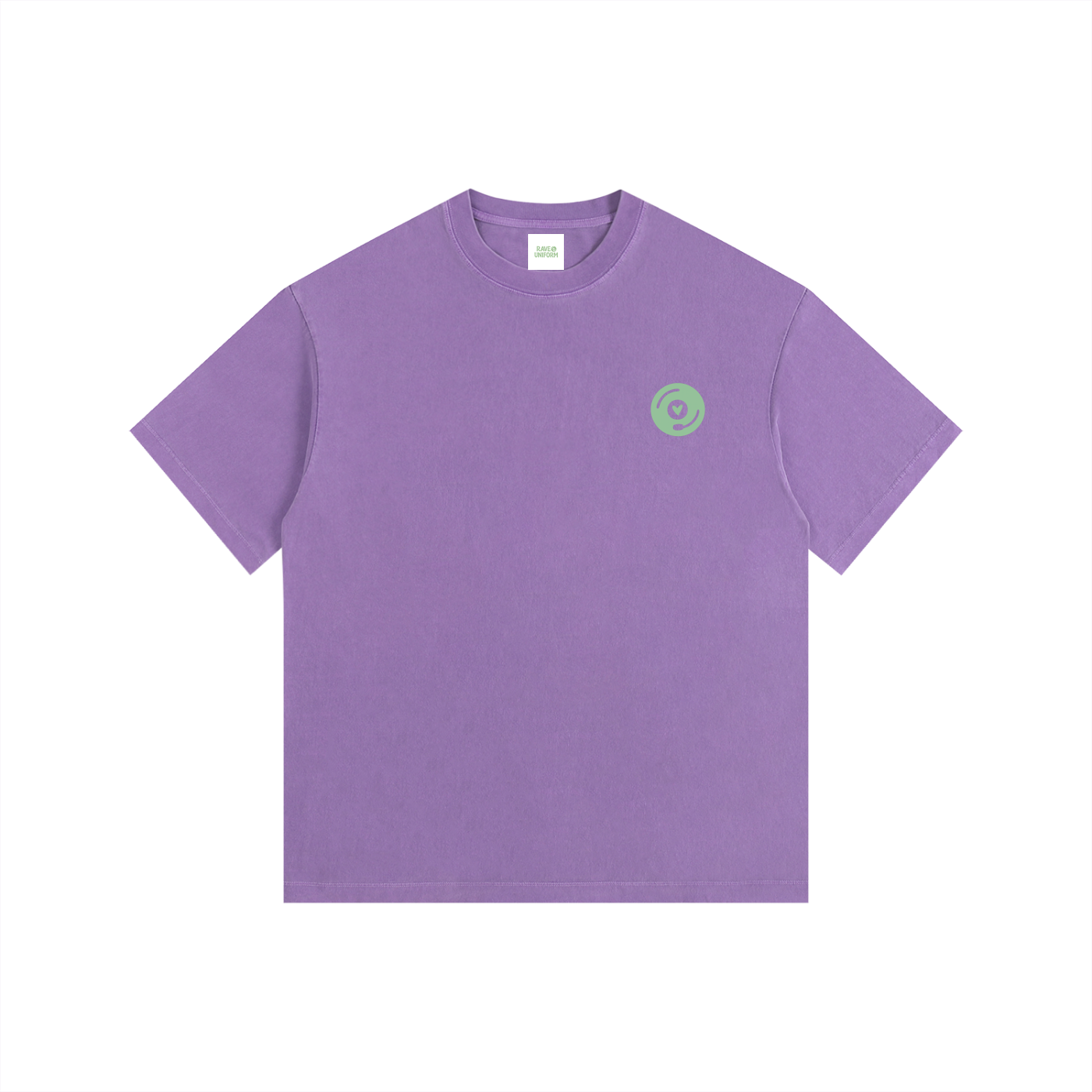 Vinyl Love Oversized T-Shirt in Purple detail view by Rave Uniform