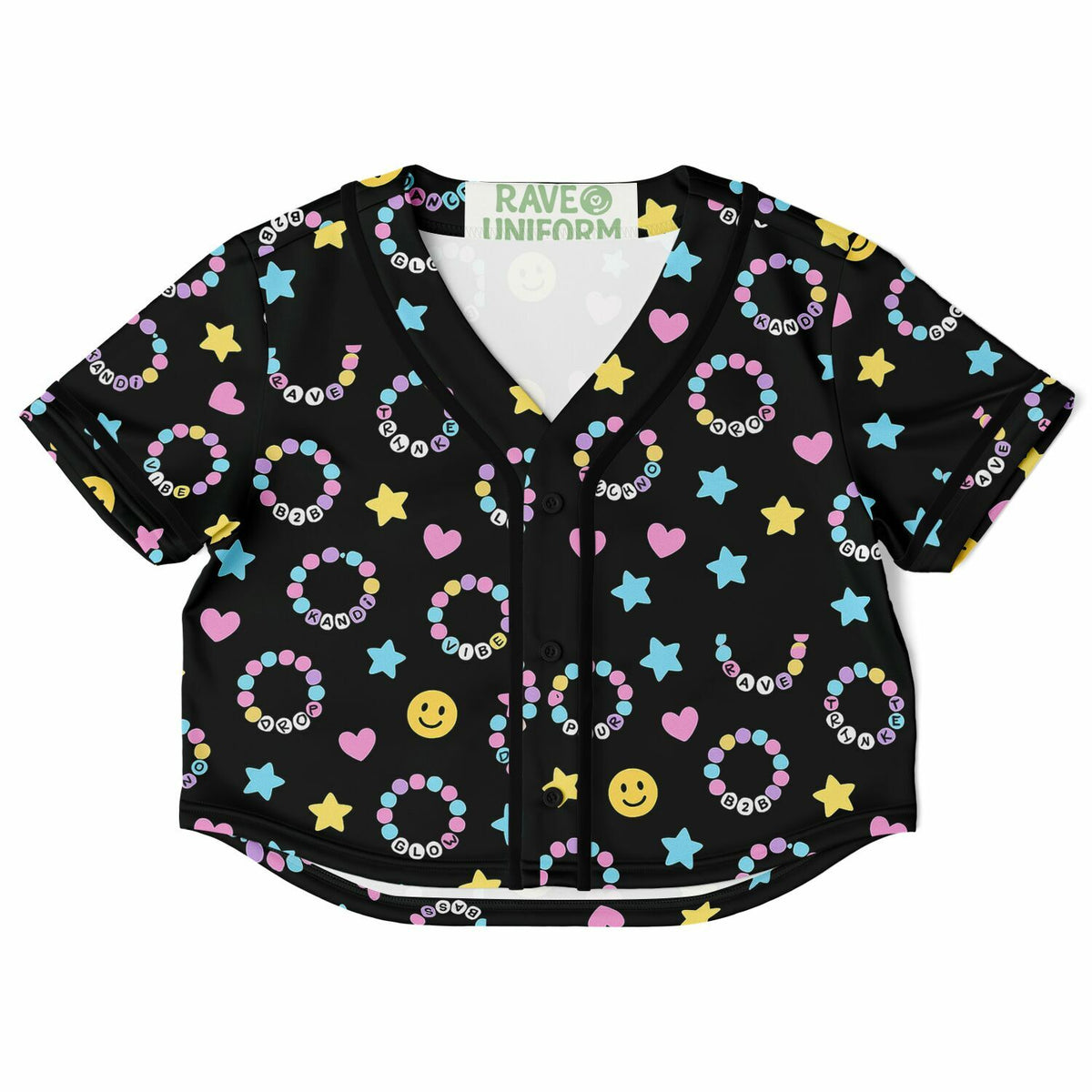 Kandi Cropped Baseball Jersey, front, flat lay