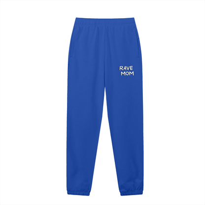 Rave Mom Cuffed Sweatpants in Colorful Blue detail view by Rave Uniform