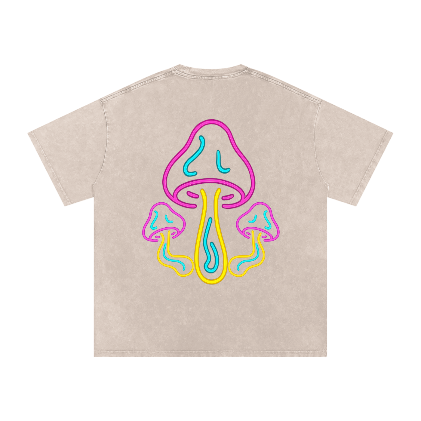 Glowing Mushroom Oversized Vintage T-Shirt in Apricot alternate view by Rave Uniform