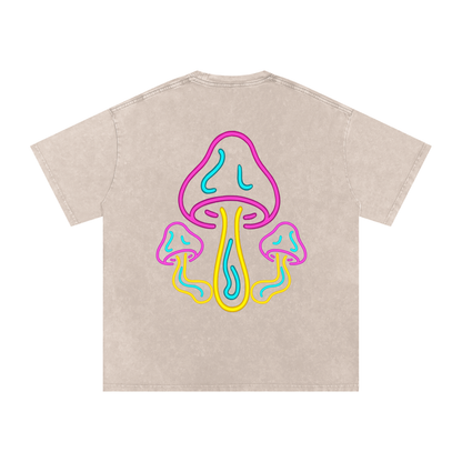 Glowing Mushroom Oversized Vintage T-Shirt in Apricot alternate view by Rave Uniform