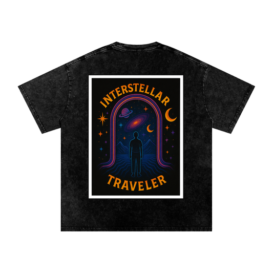 Interstellar Traveller Oversized Vintage T-Shirt - Rave Streetwear View