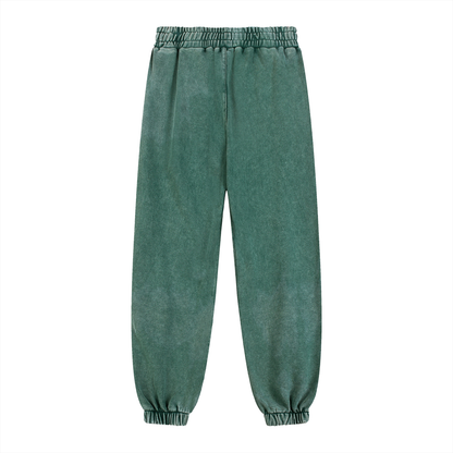 Snow Wash Heavyweight Jogged Sweatpants in Blackish Green alternate view by Rave Uniform