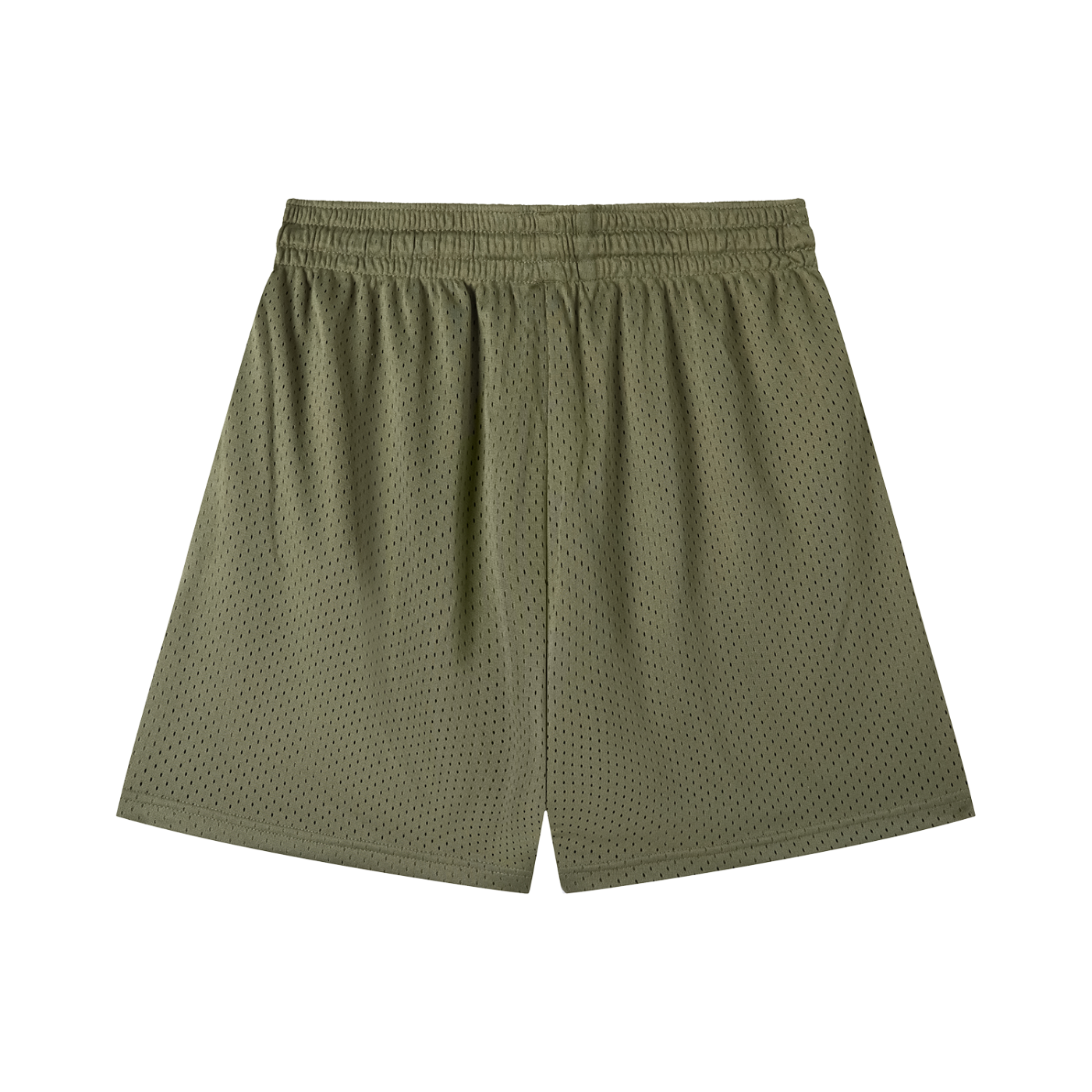 Vinyl Love Mesh Shorts in Army Green detail view by Rave Uniform