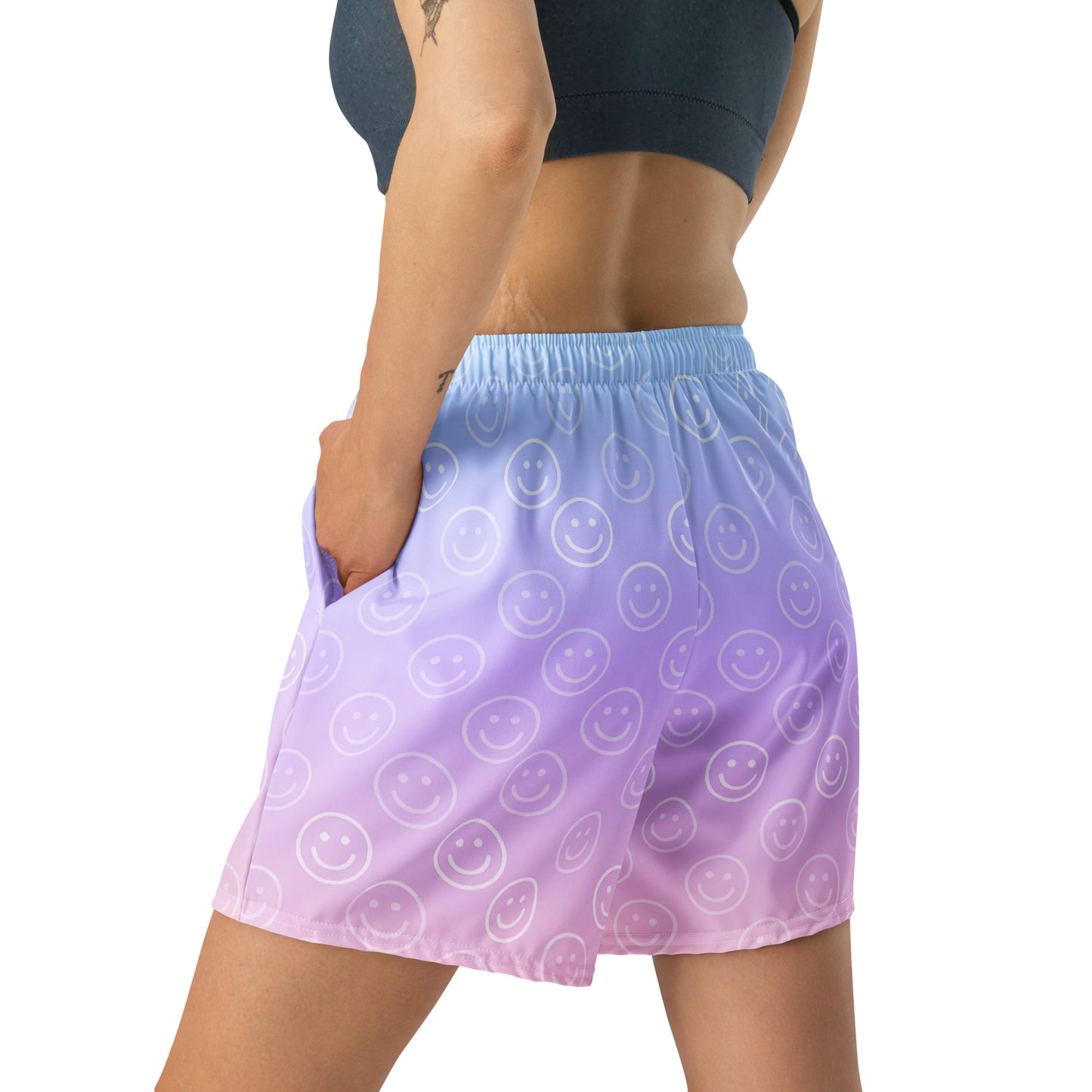 Cotton Candy Smiles Shorts back view by Rave Uniform