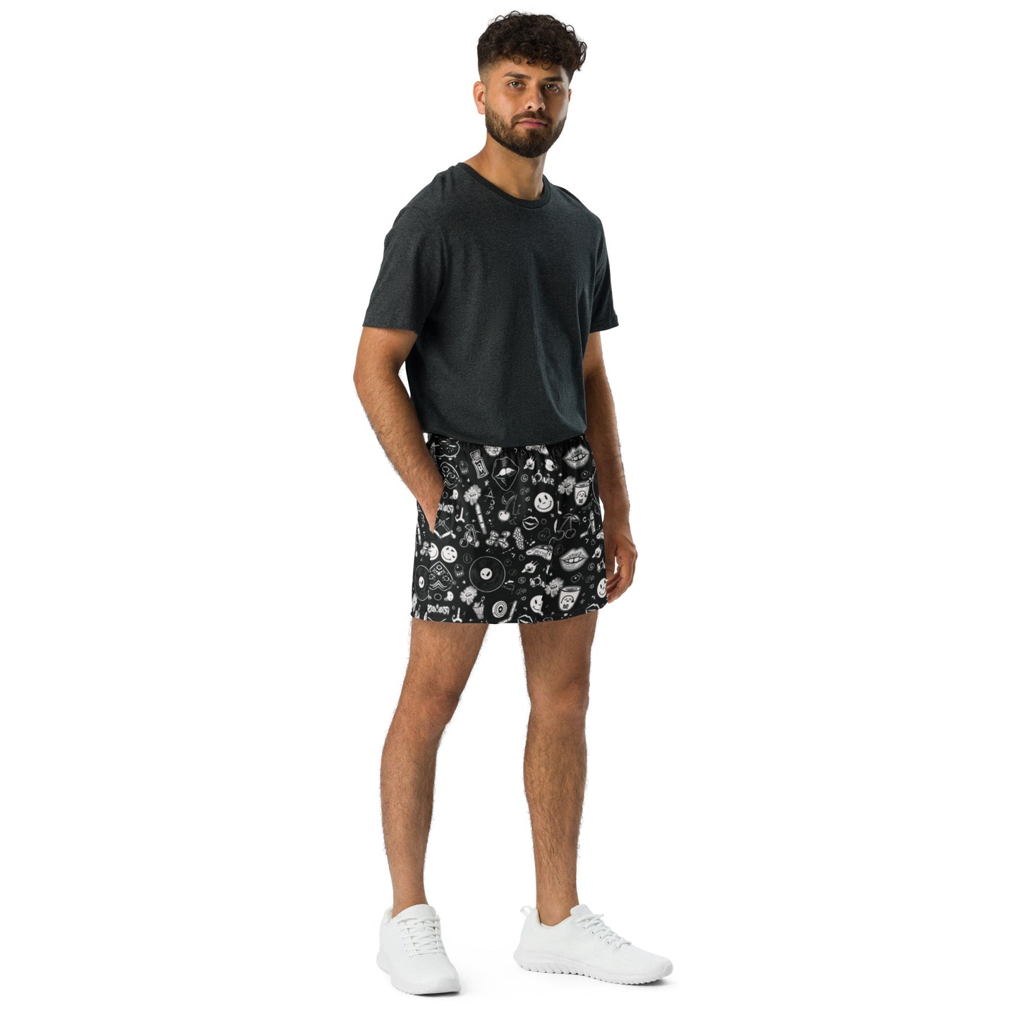 All-Over Print Unisex Athletic Shorts front view by Rave Uniform