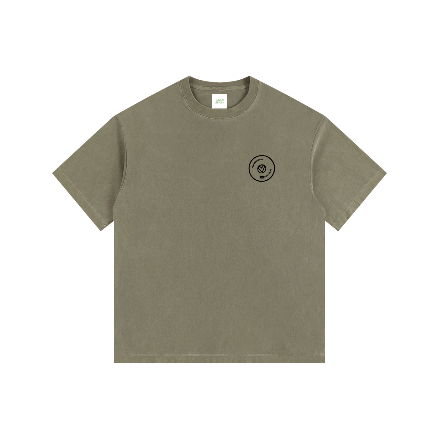 Vinyl Love Oversized T-Shirt in Army Green by Rave Uniform