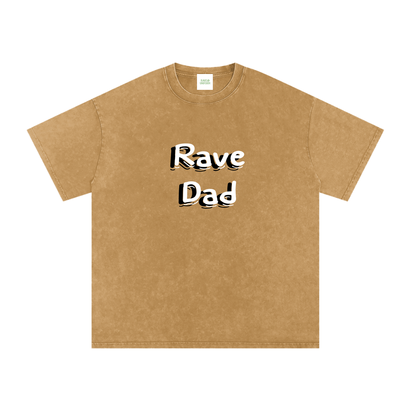 Rave Dad Oversized Vintage T-Shirt in Light Brown detail view by Rave Uniform