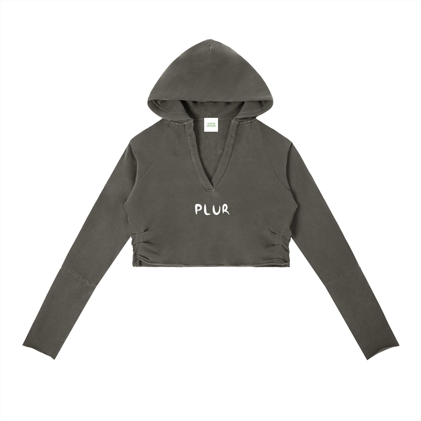 PLUR Cropped Hoodie - Rave Streetwear View