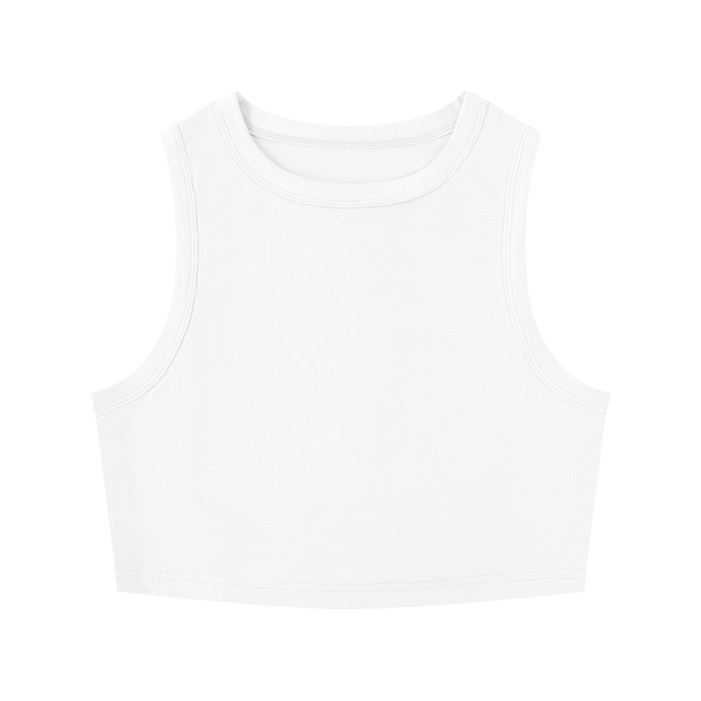Crewneck Cropped Tank Top - Rave Uniform Detail View