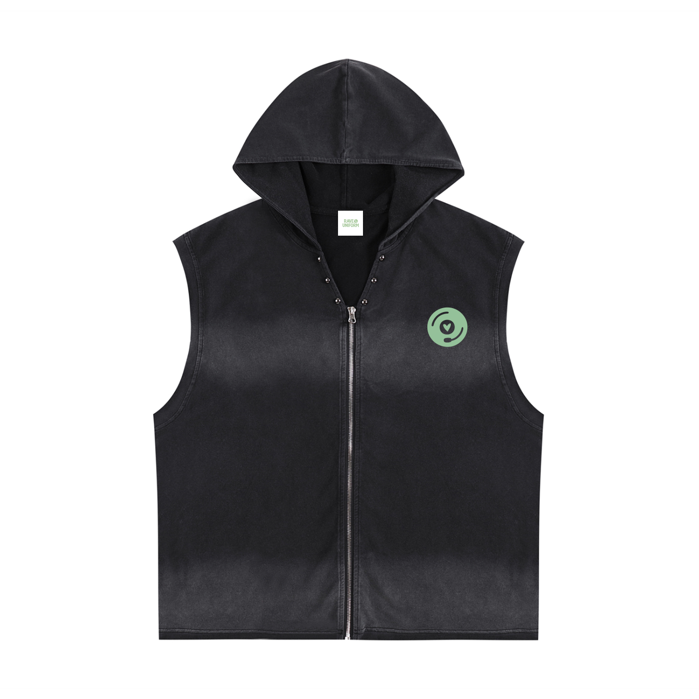 Vinyl Love Zip-Up Sleeveless Hoodie