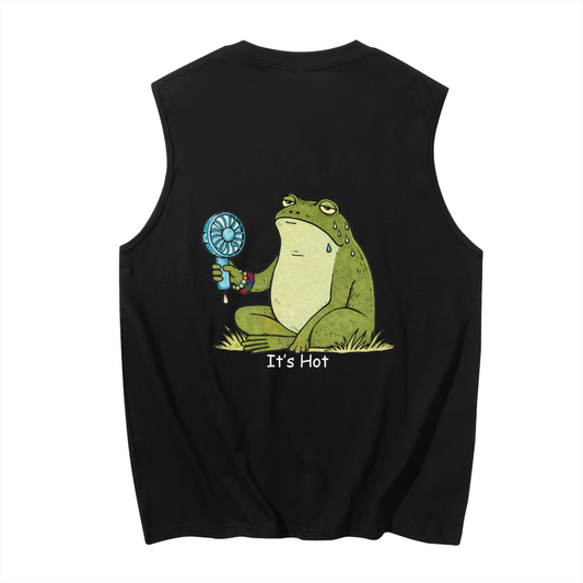 Its Hot Frog Muscle Tank Top in Black alternate view by Rave Uniform