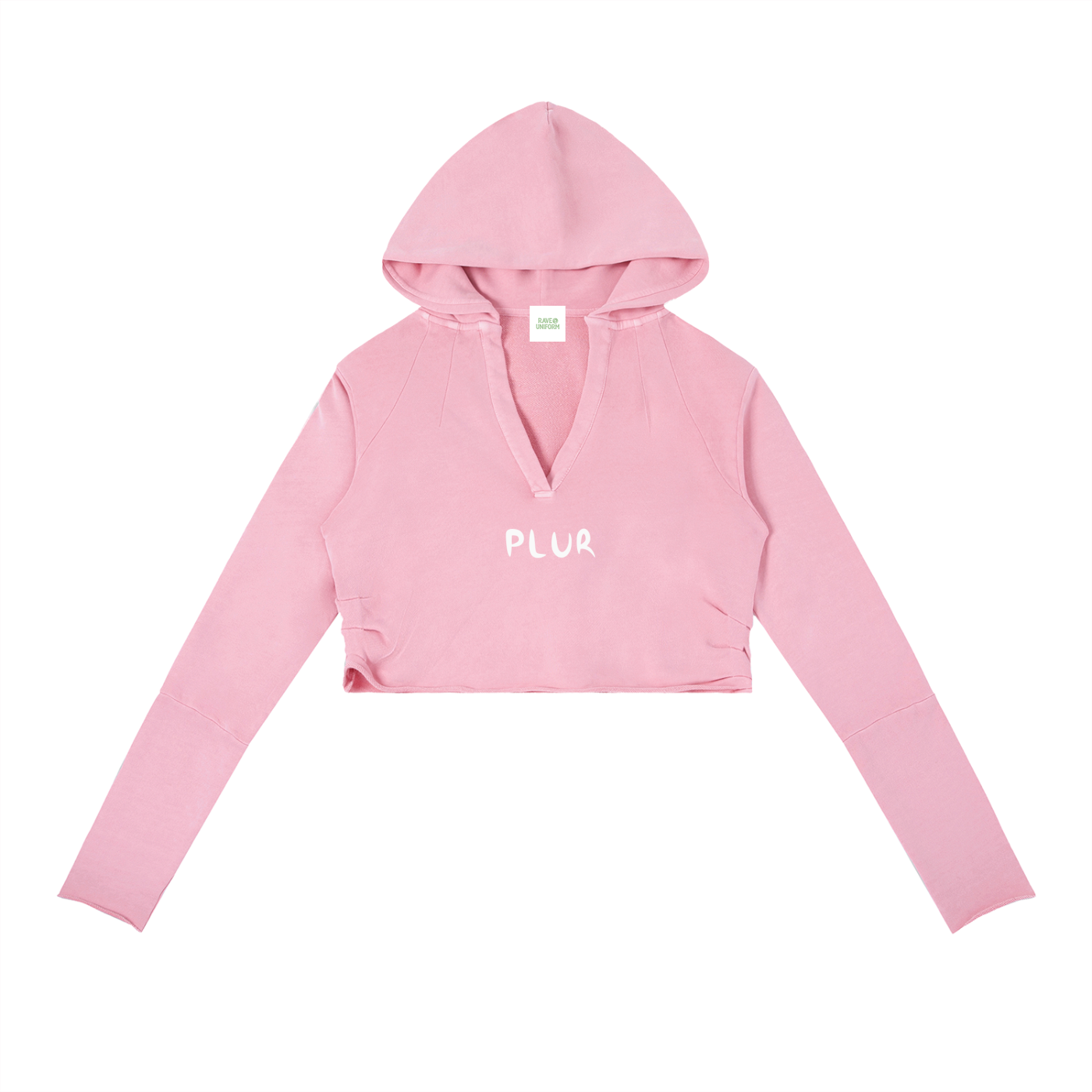 PLUR Cropped Hoodie - Rave Streetwear View
