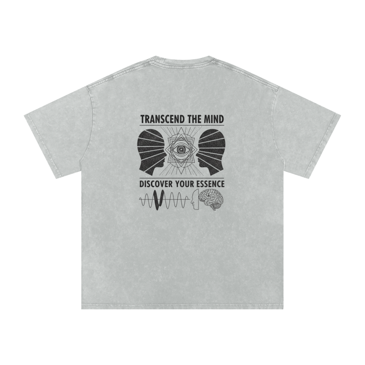 Free Mind Oversized Vintage T-Shirt in Light Gray alternate view by Rave Uniform