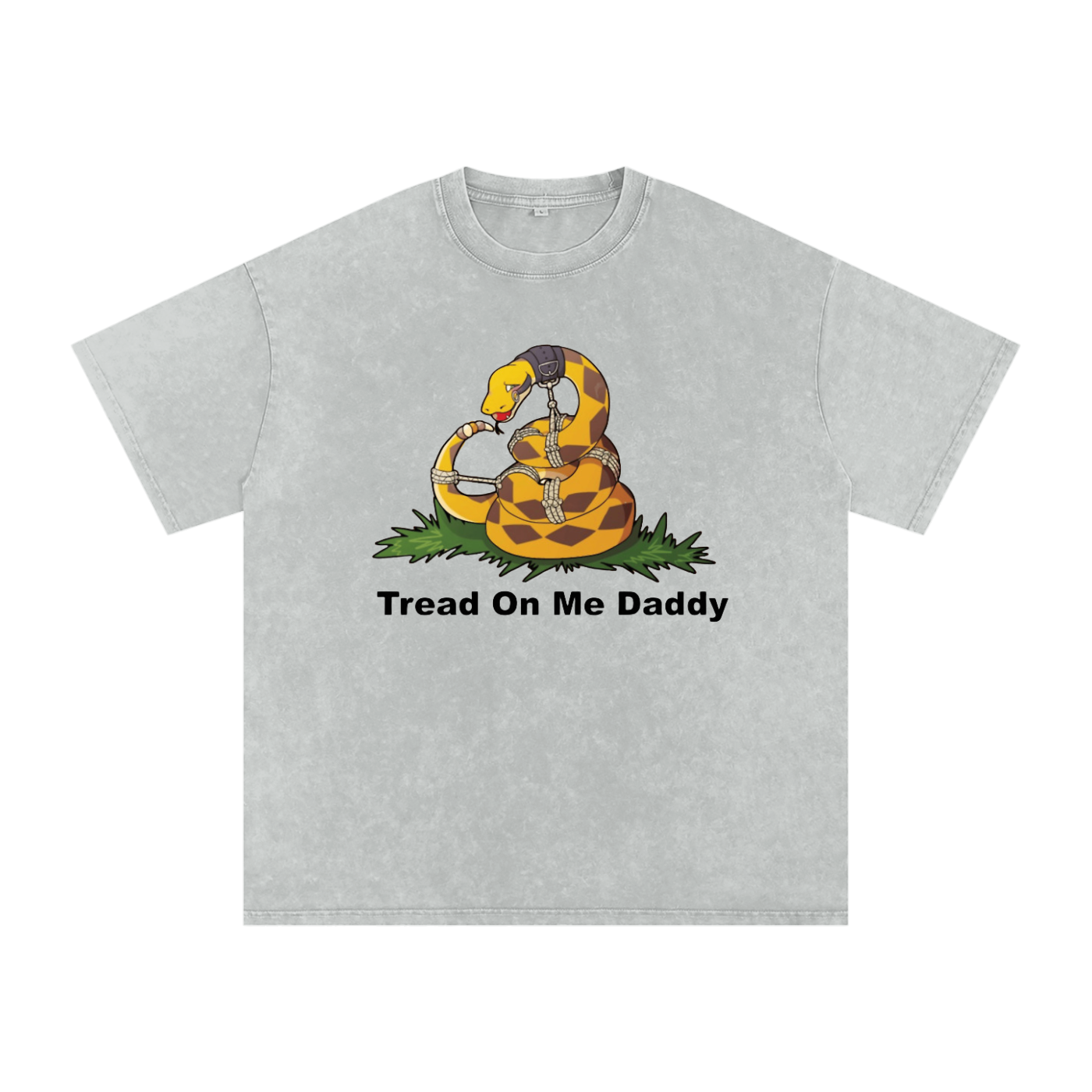 Tread On Me Oversized Vintage T-Shirt in Light Gray by Rave Uniform