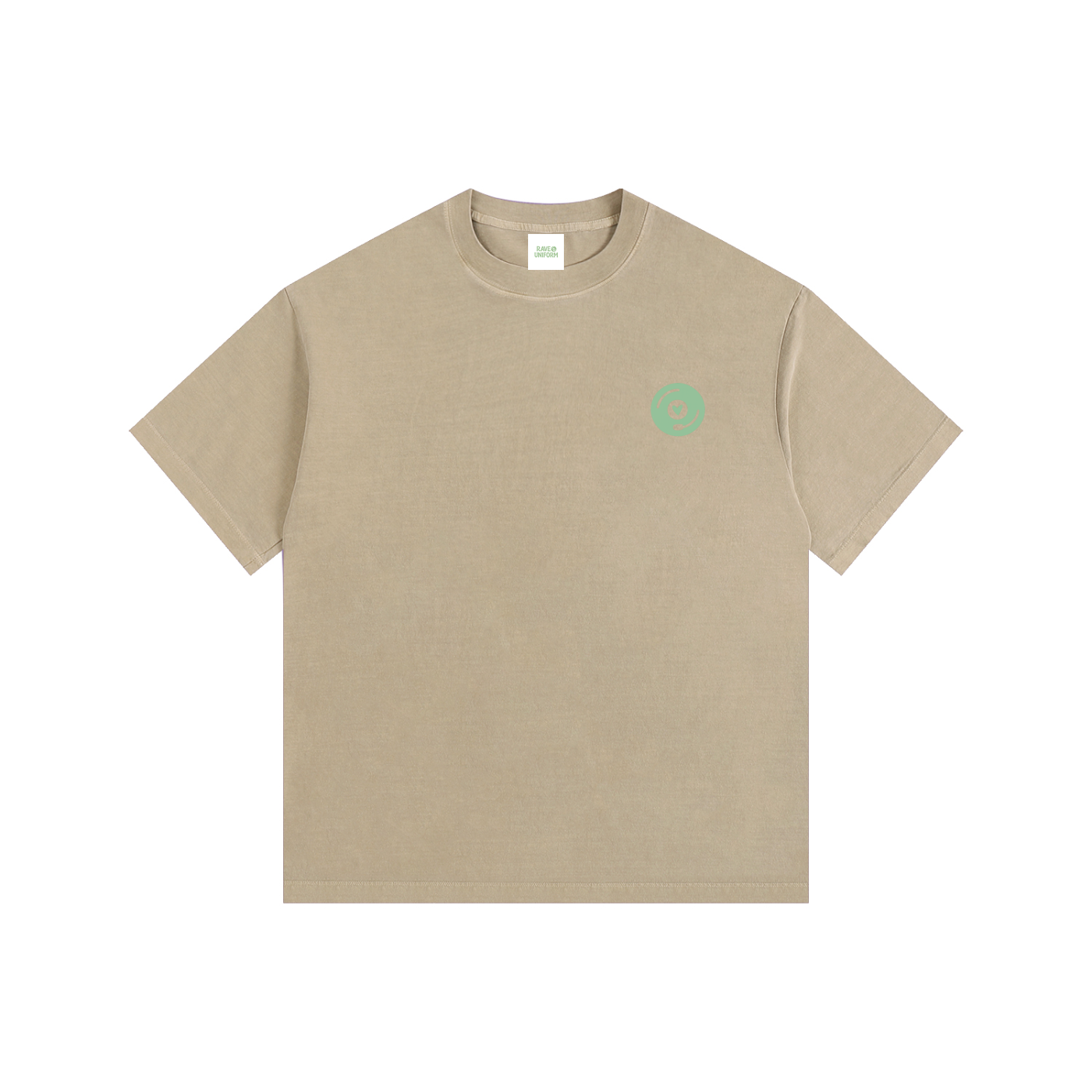 Vinyl Love Oversized T-Shirt in Khaki by Rave Uniform
