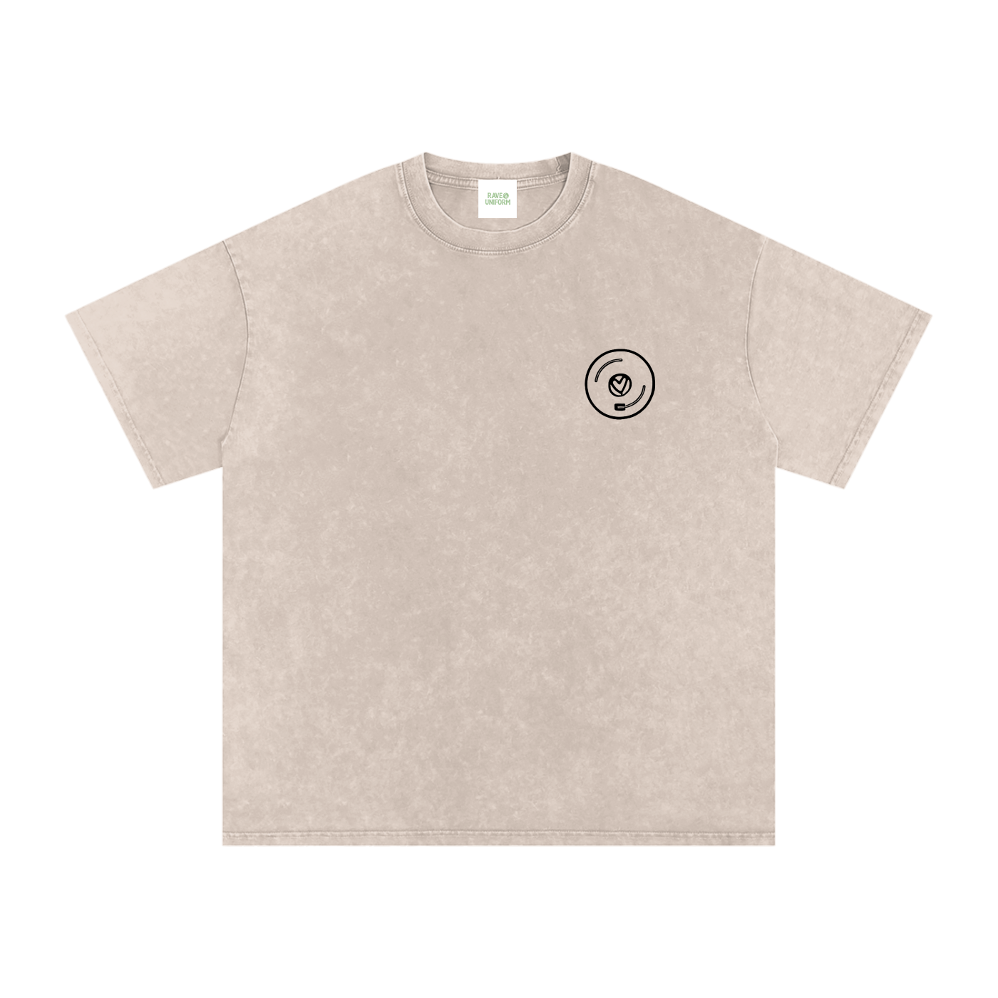 Vinyl Love Oversized Vintage T-Shirt in Apricot by Rave Uniform