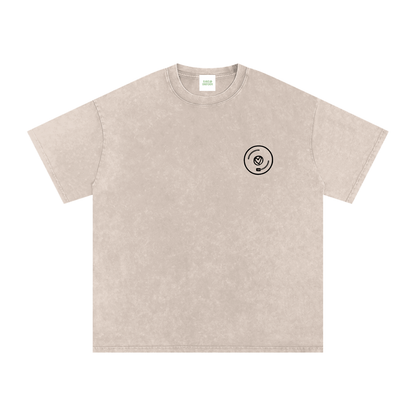 Vinyl Love Oversized Vintage T-Shirt in Apricot by Rave Uniform